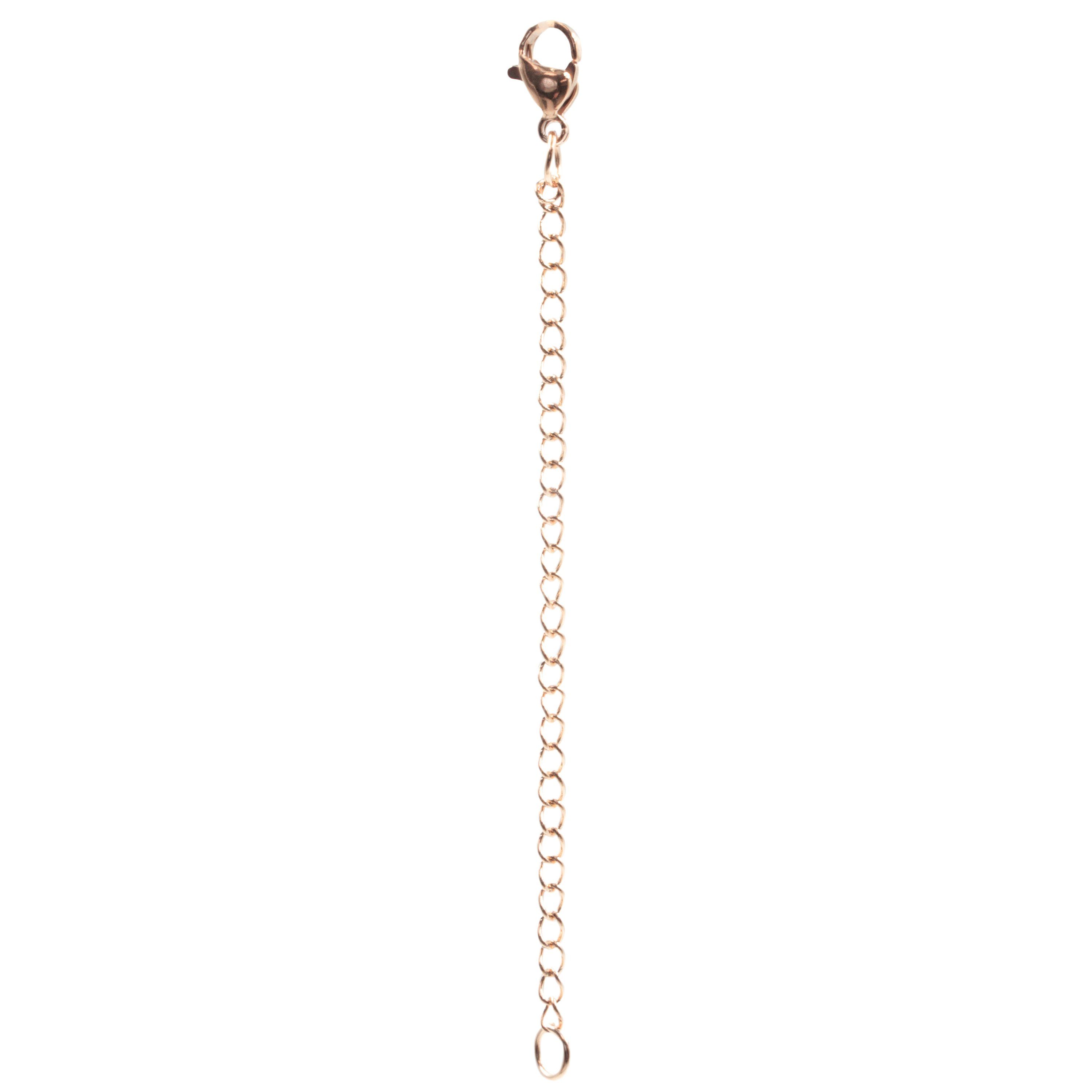 Kinsley Armelle 18K Rose Gold Ion Plated Stainless Steel Pink Lobster Clasp Extender Accessory